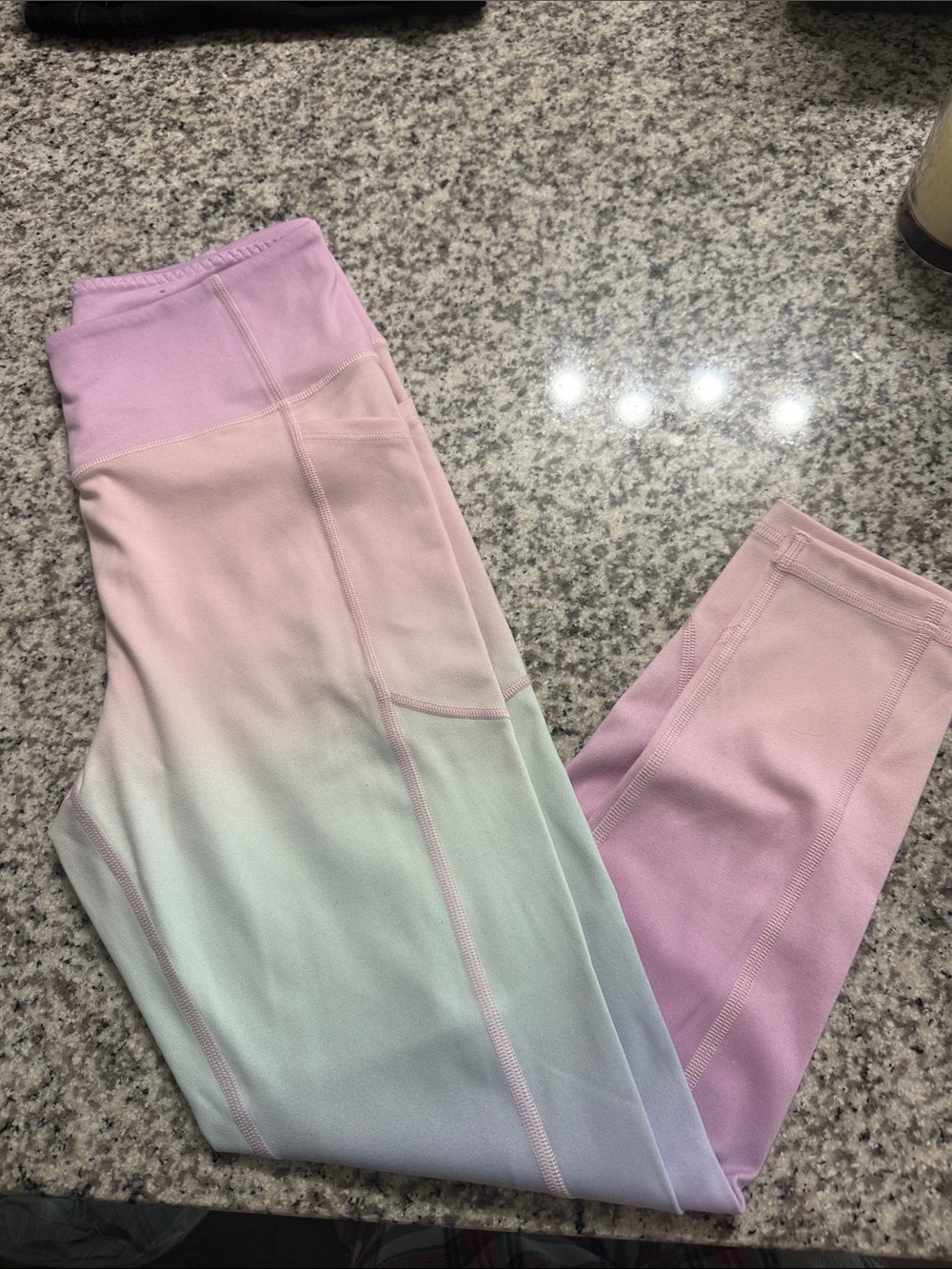 PINK Victoria's Secret Pastel Pink to Mint Ombre Kids Leggings